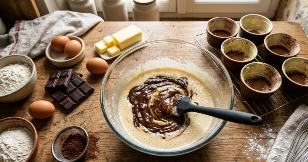 Gâteau dont la pâte intérieure coule