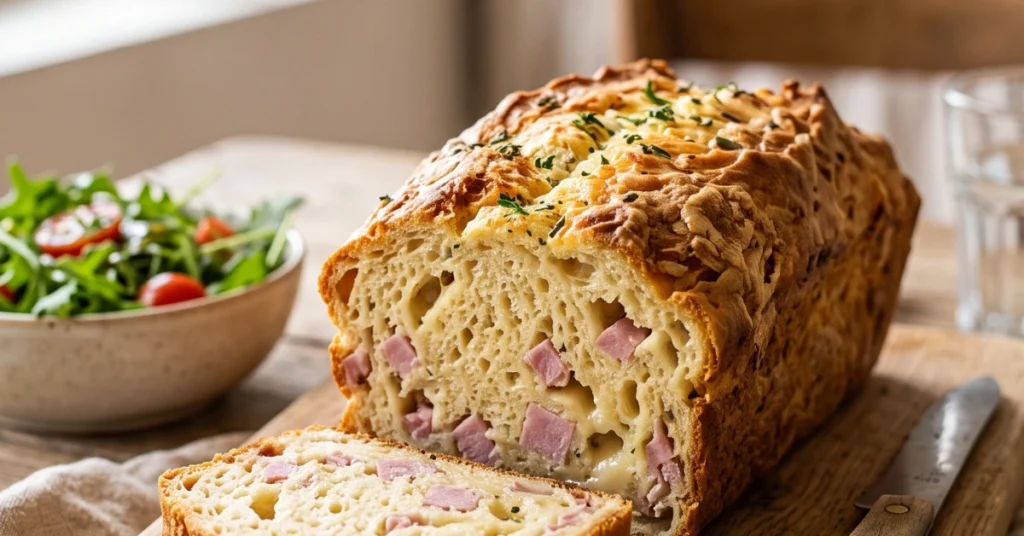 Recette cake salé jambon moelleux avec fromage fondant et mie aérée